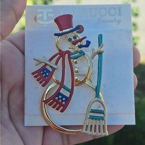 Festive Snowman Brooch